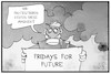 Cartoon: Fridays for Future (small) by Kostas Koufogiorgos tagged karikatur,koufogiorgos,illustration,cartoon,fridays,for,future,maske,demonstration,atemschutzmaske,umwelt,protest,klimawandel