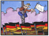 Cartoon: Fußball-Wahnsinn (small) by Kostas Koufogiorgos tagged karikatur,koufogiorgos,illustration,cartoon,fußball,wm,finale,public,viewing,fahnen,flaggen,nationalismus,kapitulation,sport