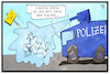 Cartoon: G20-Protest (small) by Kostas Koufogiorgos tagged karikatur,koufogiorgos,illustration,cartoon,polizei,wasserwerfer,demonstrant,campen,räumung,cornern,duschen,schlafen