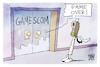 Cartoon: Gamescom (small) by Kostas Koufogiorgos tagged karikatur,koufogiorgos,gamescom,messe,ampel,spiel,computer