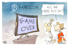 Cartoon: Gamescom (small) by Kostas Koufogiorgos tagged karikatur,koufogiorgos,gamescom,messe,merz,game,over,regierung