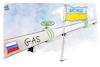 Cartoon: Gastransit (small) by Kostas Koufogiorgos tagged karikatur,koufogiorgos,gas,pipeline,bremse,stopp,energie