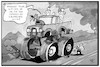 Cartoon: Gefahr durch Autos (small) by Kostas Koufogiorgos tagged karikatur,koufogiorgos,illustration,cartoon,trump,auto,usa,angst,schutz,umweltverschmutzung,abgas,bigfoot,truck,autoindustrie