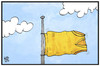 Cartoon: Genscher (small) by Kostas Koufogiorgos tagged karikatur,koufogiorgos,illustration,cartoon,genscher,tod,flagge,halbmast,pullunder,ehre