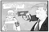 Cartoon: Gesunder Trump (small) by Kostas Koufogiorgos tagged karikatur,koufogiorgos,illustration,cartoon,arzt,medizin,gesundheit,attest,verrückt,erpressung,gewalt,usa,präsident