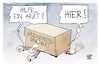 Cartoon: Gesundheitsreform (small) by Kostas Koufogiorgos tagged karikatur,koufogiorgos,gesundheitsreform,sparpaket,last,michel,arzt,hilfe