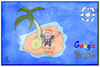 Cartoon: Google Taxes (small) by Kostas Koufogiorgos tagged karikatur,koufogiorgos,illustration,cartoon,google,earth,paradies,insel,steuern,wirtschaft,geld,unternehmen,software,alphabet