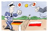 Cartoon: Grenzkontrollen (small) by Kostas Koufogiorgos tagged karikatur,koufogiorgos,polen,deutschland,eu,grenzkontrolle,migration,grenze,federball