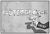 Cartoon: Güterslock (small) by Kostas Koufogiorgos tagged karikatur,koufogiorgos,illustration,cartoon,gütersloh,lockdown,toennies,nrw,laschet,corona,pandemie