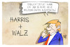 Cartoon: Harris und Walz (small) by Kostas Koufogiorgos tagged karikatur,koufogiorgos,harris,trump,usa,running,mate,vize,beleidigung,walz