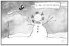 Cartoon: Harter Winter (small) by Kostas Koufogiorgos tagged karikatur,koufogiorgos,illustration,cartoon,winter,schneemann,corona,pandemie,kälte,virus