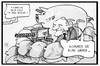 Cartoon: Haushalt (small) by Kostas Koufogiorgos tagged karikatur,koufogiorgos,illustration,cartoon,geld,haushalt,schaeuble,null,budget,ressort,verteidigung,politik,finanzminister