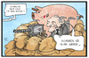 Cartoon: Haushalt (small) by Kostas Koufogiorgos tagged karikatur,koufogiorgos,illustration,cartoon,geld,haushalt,schaeuble,null,budget,ressort,verteidigung,politik,finanzminister