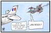 Cartoon: Hollande bei Putin (small) by Kostas Koufogiorgos tagged karikatur,koufogiorgos,illustration,cartoon,hollande,frankreich,russland,tuerkei,flugzeug,abschuss,konflikt,kampfjet