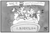 Cartoon: HSV und St. Pauli (small) by Kostas Koufogiorgos tagged karikatur,koufogiorgos,illustration,cartoon,hsv,fussball,liga,pauli,hamburg,sport,verein,bundesliga