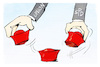 Cartoon: Hütchenspiel (small) by Kostas Koufogiorgos tagged karikatur,koufogiorgos,hütchenspiel,verfassunsgrichter,spd,union,streit