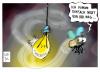 Cartoon: Ich komme nicht von ihr weg... (small) by Kostas Koufogiorgos tagged finanzkrise wirtschaft g7 rom treffen gipfel fliege licht kreisen krise eu europa kostas koufogiorogos