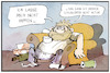 Cartoon: Impfskepsis (small) by Kostas Koufogiorgos tagged karikatur,koufogiorgos,illustration,cartoon,impfgegener,impfskepsis,körper,gesundheit,impfung,pandemie,faul,dick