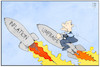 Cartoon: Inflation und Umfragehoch (small) by Kostas Koufogiorgos tagged karikatur,koufogiorgos,illustration,cartoon,spd,scholz,umfrage,inflation,rakete