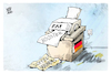 Cartoon: Investitionsbooster (small) by Kostas Koufogiorgos tagged karikatur,koufogiorgos,fax,bürokratie,investitionsbooster,doppelwumms,phrasen