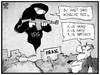 Cartoon: Irak (small) by Kostas Koufogiorgos tagged karikatur,koufogiorgos,illustration,cartoon,irak,usa,navy,army,airforce,armee,militär,krieg,konflikt,aladin,wunderlampe,geist,isis,terrorismus,wunsch,regierung,politik
