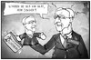 Cartoon: Juncker vs. Juncker (small) by Kostas Koufogiorgos tagged karikatur,koufogiorgos,illustration,cartoon,juncker,handpuppe,eu,kommission,luxemburg,steuerparadies,schwarzgeld,ermittlung,wirtschaft