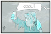Cartoon: Kältewelle (small) by Kostas Koufogiorgos tagged karikatur,koufogiorgos,illustration,cartoon,kaeltewelle,eis,erstarrt,selfie,michel,cool,wetter,klima,kaelte