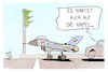 Cartoon: Kampfjets-Genehmigung (small) by Kostas Koufogiorgos tagged karikatur,koufogiorgos,mig,kampfjet,ampel,warten,ukraine