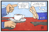 Cartoon: Kohl und Orban (small) by Kostas Koufogiorgos tagged karikatur,koufogiorgos,illustration,cartoon,orban,kohl,altkanzler,flüchtlingspolitik,ausländerfeindlichkeit,ungarn,europa,kaffee,afrika