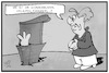 Cartoon: Kommunalwahl Frankreich (small) by Kostas Koufogiorgos tagged karikatur,koufogiorgos,illustration,cartoon,frankreich,kommunalwahl,macron,merkel,deutschland,klatsche