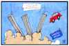 Cartoon: Lahntalbrücke (small) by Kostas Koufogiorgos tagged karikatur,koufogiorgos,illustration,cartoon,lahntal,bruecke,a3,autobahn,auto,sprengung,navi,karten,update,navigation