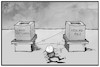 Cartoon: Landtagswahlen (small) by Kostas Koufogiorgos tagged karikatur,koufogiorgos,illustration,cartoon,landtagswahl,baden,wuerttemberg,cdu,rennen,sprint,maskenaffaere,demokratie,politik
