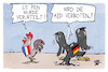 Cartoon: Le Pen und AfD (small) by Kostas Koufogiorgos tagged karikatur,koufogiorgos,le,pen,frankreich,hahn,afd,bundesadler,verbot,verurteilung