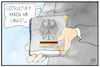 Cartoon: Leitkultur (small) by Kostas Koufogiorgos tagged karikatur,koufogiorgos,cartoon,leitkultur,grundgesetz,verfassung,amthor,politik,werte