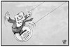 Cartoon: Lira-Absturz (small) by Kostas Koufogiorgos tagged karikatur,koufogiorgos,illustration,cartoon,lira,erdogan,kugel,münchhausen,tuerkei,geld,währung,münze,wirtschaft