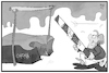 Cartoon: Lockdown (small) by Kostas Koufogiorgos tagged karikatur,koufogiorgos,illustration,cartoon,merkel,stabhochsprung,pandemie,lockdown,corona,sprung