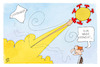 Cartoon: Lockerungen (small) by Kostas Koufogiorgos tagged karikatur,koufogiorgos,illustration,cartoon,lauterbach,corona,virus,pandemie,wind,lockerungen,rakete