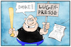 Cartoon: Lügenpresse (small) by Kostas Koufogiorgos tagged karikatur,koufogiorgos,illustration,cartoon,claas,relotius,lügenpresse,journalismus,populismus,presse,medien