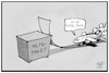 Cartoon: Lufthansa-Hilfspaket (small) by Kostas Koufogiorgos tagged karikatur,koufogiorgos,illustration,cartoon,lufthansa,hilfspaket,wirtschaft,airline,flugzeug,fluglinie,startklar,insolvenz,rettung,paket,rampe,startbahn