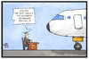 Cartoon: Lufthansa-Streik (small) by Kostas Koufogiorgos tagged karikatur,koufogiorgos,illustration,cartoon,lufthansa,streik,piloten,cockpit,gewerkschaft,arbeitskampf,flugzeug,verhandlungstisch,tarif,gespräch,wirtschaft,airline