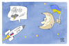 Cartoon: Luna 25 (small) by Kostas Koufogiorgos tagged karikatur,koufogiorgos,luna,25,ukraine,russland,mond,fahne,krieg,raumfahrt