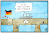 Cartoon: Marode Brücken (small) by Kostas Koufogiorgos tagged karikatur,koufogiorgos,illustration,cartoon,brücke,einsturz,genua,autobahn,italien,deutschland,infrastruktur,strasse
