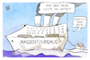 Cartoon: Massentourismus (small) by Kostas Koufogiorgos tagged karikatur,koufogiorgos,massentourismus,schiff,meer,einheimische,protest,kreuzfahrt