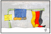 Cartoon: Medaillen für Deutschland (small) by Kostas Koufogiorgos tagged karikatur,koufogiorgos,illustration,cartoon,sport,olympia,olympische,spiele,medaillen,medaillenspiegel,gold,silber,bronze,fahne,flagge,deutschland,erfolg,sieg