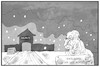 Cartoon: Merkel in Auschwitz (small) by Kostas Koufogiorgos tagged karikatur,koufogiorgos,illustration,cartoon,auschwitz,gauland,merkel,vogelschiss,afd,gedenkstätte,kz