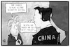 Cartoon: Merkel in China (small) by Kostas Koufogiorgos tagged karikatur,koufogiorgos,illustration,cartoon,merkel,china,xi,kopie,beziehung,bilateral,deutschland