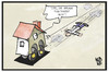 Cartoon: Mietpreisbremse (small) by Kostas Koufogiorgos tagged karikatur,koufogiorgos,illustration,cartoon,mietpreisbremse,immobilie,haus,mieter,wirkung,wirtschaft,mietpreise,mietwohnung