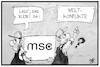 Cartoon: MSC 2019 (small) by Kostas Koufogiorgos tagged karikatur,koufogiorgos,illustration,cartoon,msc,sicherheitskonferenz,münchen,abbau,welt,konflikt,monteur,handwerker,karton,sicherheitslage