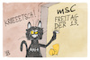 Cartoon: Münchner Sicherheitskonferenz (small) by Kostas Koufogiorgos tagged karikatur,koufogiorgos,msc,katze,maga,krallen,freitag,13,unglück