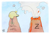 Cartoon: Nato und Russland (small) by Kostas Koufogiorgos tagged karikatur,koufogiorgos,nato,russland,gipfel,vulkan